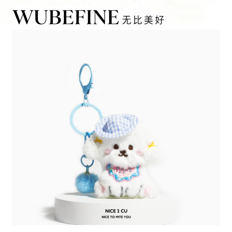 Llavero de Peluche de Perro con Lentes, Colgante Decorativo para Bolso y Coche