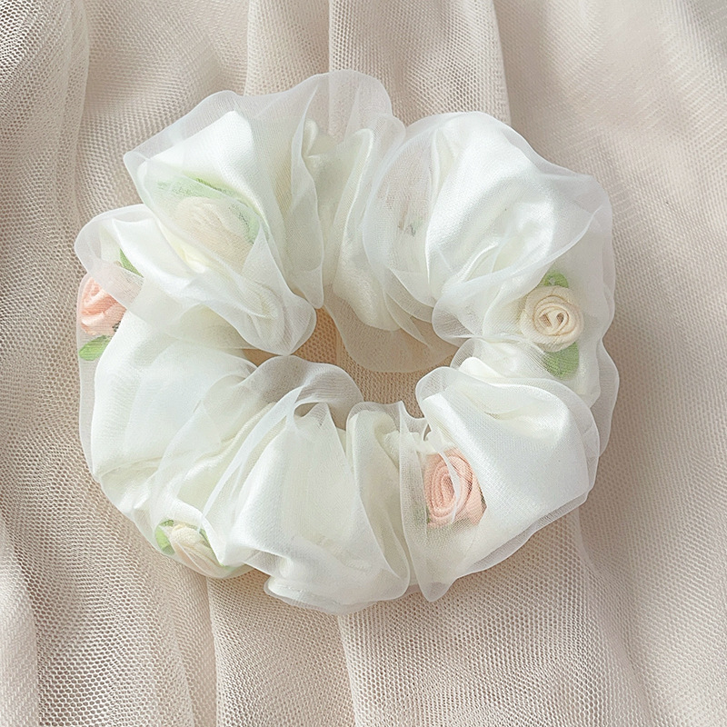 더블 레이어 거즈 화이트 [작은 꽃 포함]