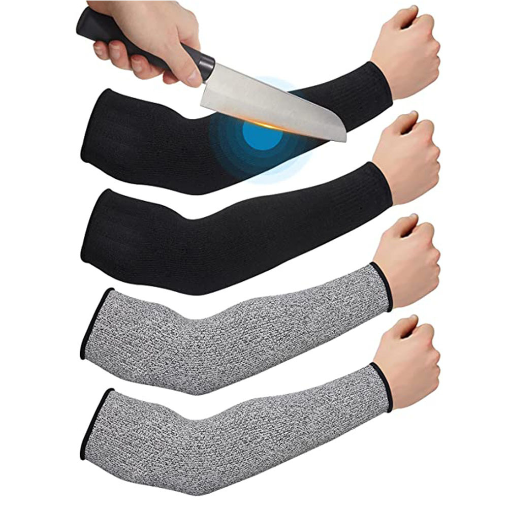 工厂批发防割护臂直筒拇指开孔灰色黑色防切割护袖亚马逊护腕现货