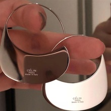 CELI欧美夸张时髦镜面金属耳环小众设计气质高级质量感耳环批发女