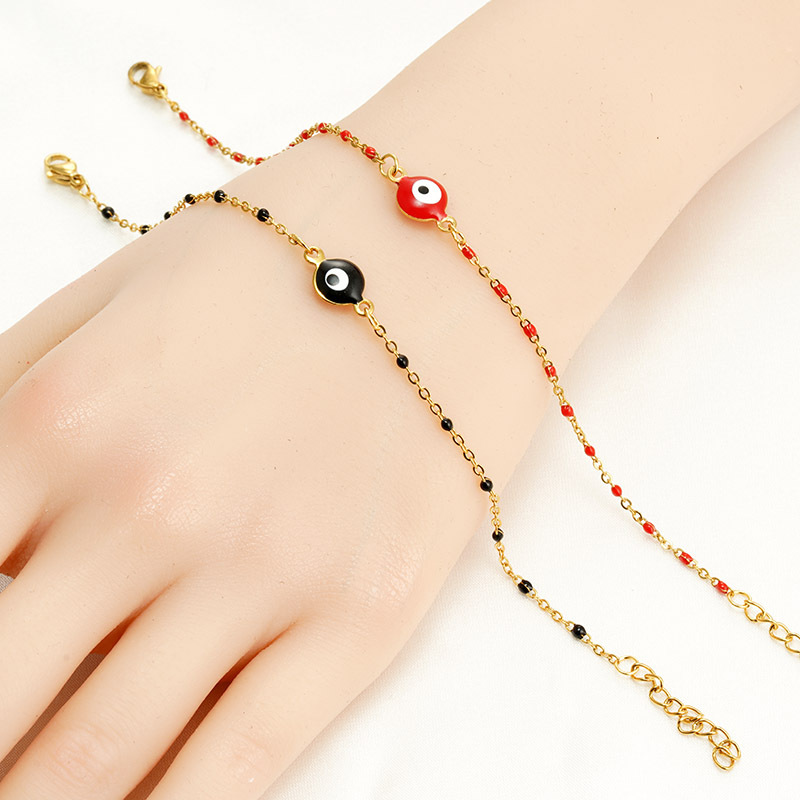 Ethnic Style Devilu0027S Eye Stainless Steel Enamel Bracelets
