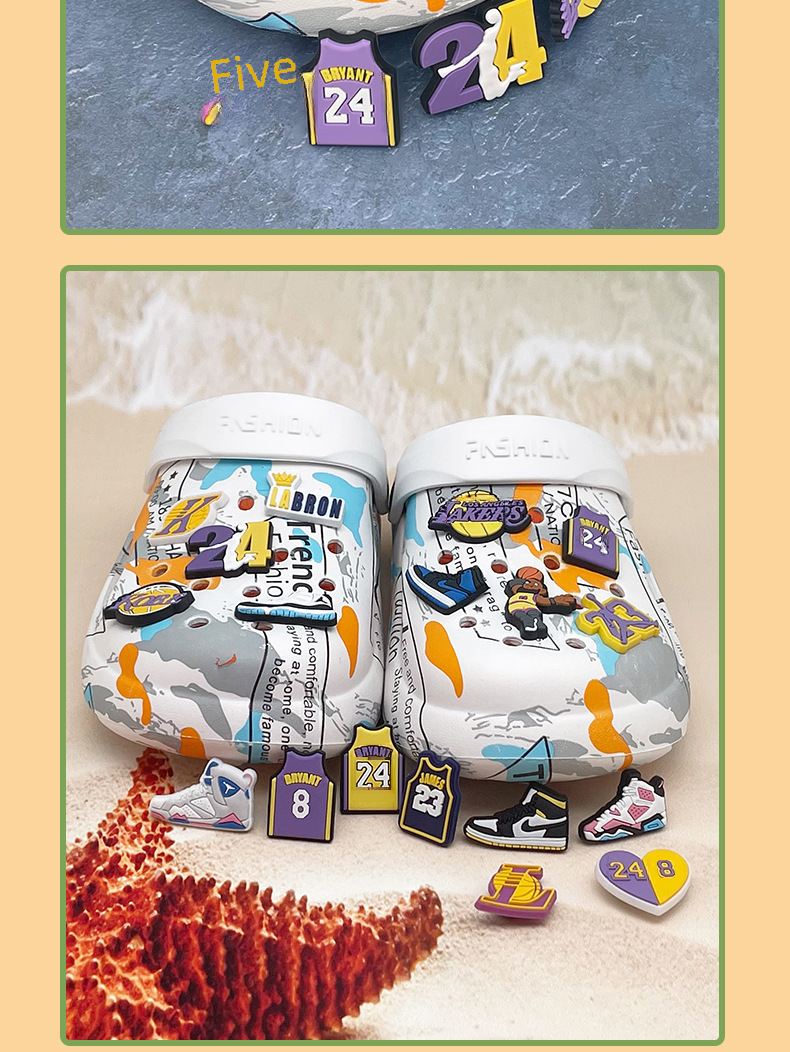 Basketball Kobe Cross-border Hole Accessories Shoe Accessories Shoe Flower Shoe Buckle Hole Bag Bracelet Beach Shoes Sports Decoration