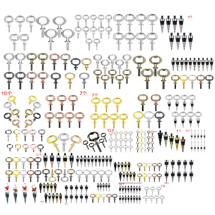 Directo de fábrica aleación de zinc larga barra de cerveza abridor de botellas DIY6 seda inferior cuerpo vino tapón de vino en stock al por mayor