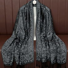 外贸热销新款民族风腰果流苏长巾外搭女旅游度假围巾披肩保暖围脖