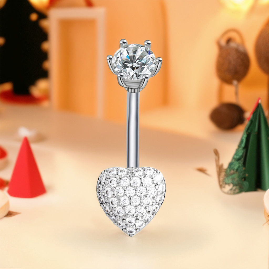 Piercing do pupíku srdce a koruna se zirkonem 3a_voghion.com