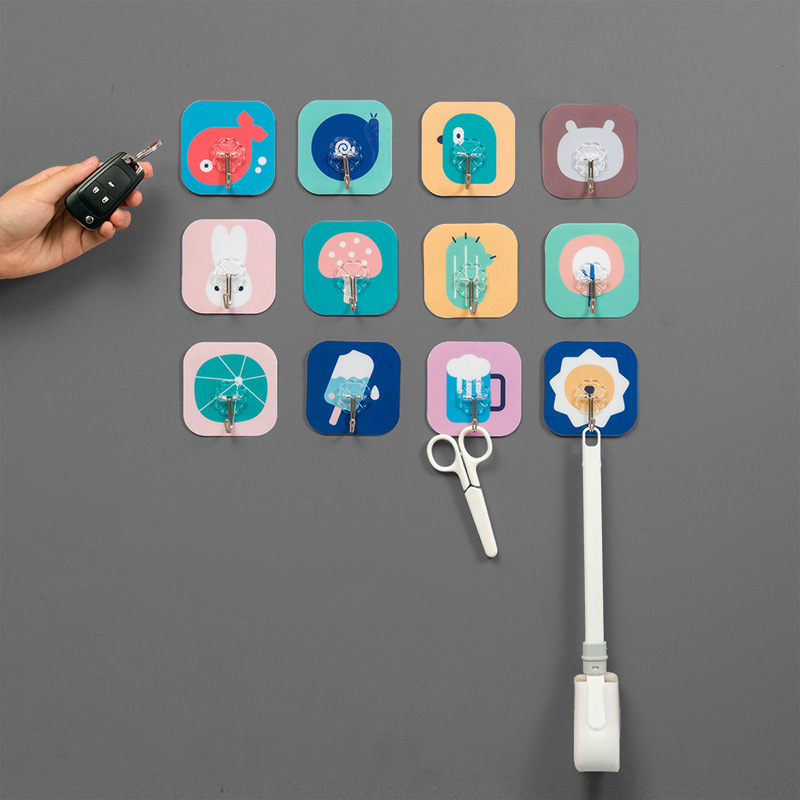 Creative Transparent Hooks Dormitory Cute Traceless Hooks Nail-Free Bathroom Kitchen Bedroom Strong Hooks Ready for Sale