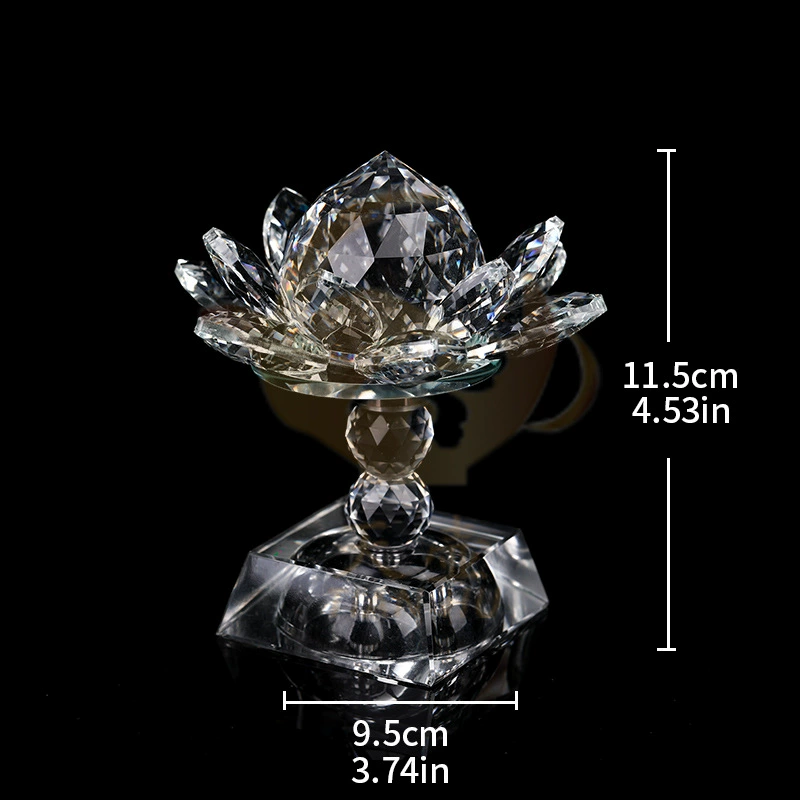 Кристалловая лотосная лампа, Dlows Lotus Candle Candies Lights 360° вращающийся кристаллический основание, Fo Gong Long яркий свет