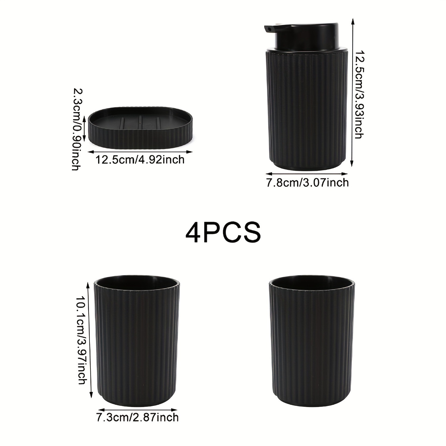 Black Bathroom Kit 4pcs/Set Lotion Botella Toothbrush cepillo de dientes transfronterizo