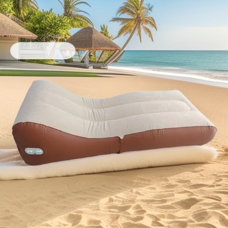 Inflatable Lazy Sofa Bed for Home Use, Portable Folding Recliner, Comfortable Velvet Backrest Sofa Chair