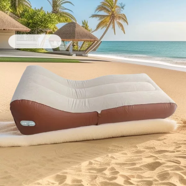 Inflatable Lazy Sofa Bed for Home Use, Portable Folding Recliner, Comfortable Velvet Backrest Sofa Chair