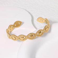 跨境欧美个性眼睛钛钢手镯女不掉色街头小众手环不锈钢开口手镯