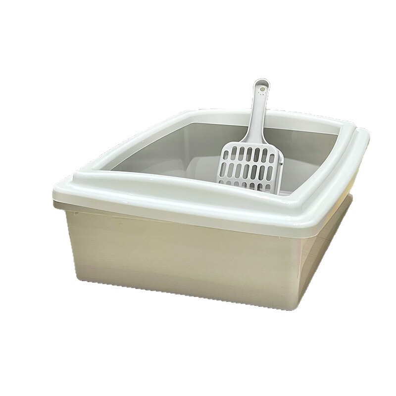 卸売猫トイレ半密閉型猫トイレ無料猫砂スコップシンプルな猫トイレ猫ケージ小型オープン猫トイレ|undefined