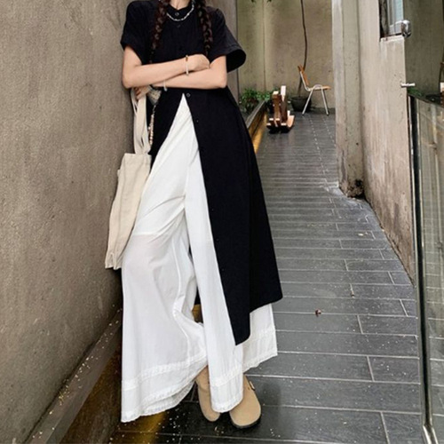 Women's Spring 2025 New Arrival High-End Yamamoto Style Fashion Set - Long-Sleeve Blouse with Lace Trousers, Two-Piece Set
