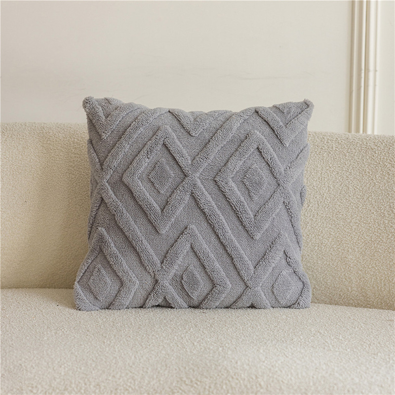 Cojín de sofá de felpa de color sólido, moderno y minimalista, para sala de estar, decoración de habitación modelo, cojín para cabecera