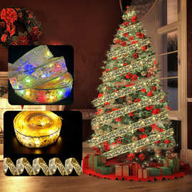 圣诞丝带灯串LED灯挂饰圣诞节装饰品圣诞树装饰彩带diy配饰挂件