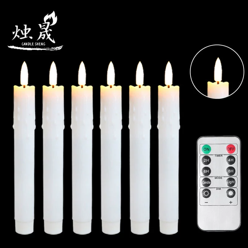 Трансграничный пульт дистанционного управления длинный стержень электронная свеча 10 ключей имитация свечи Хэллоуин день рождения свадебное украшение светодиодный длинный стержень воск
