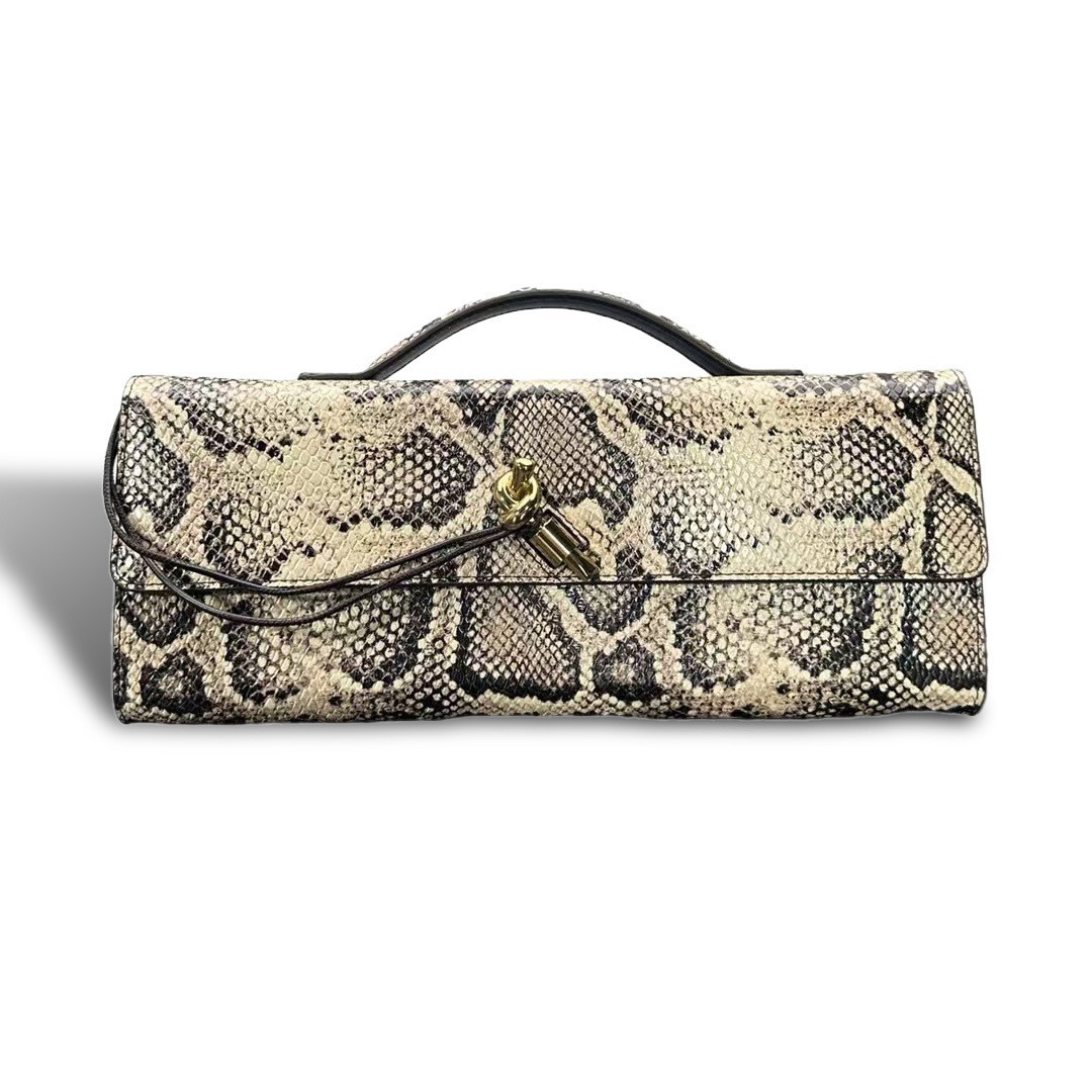 Amazon Best-Seller Snakeskin Hand-Woven Bag, Fashionable Luxury Niche Evening Baguette Shoulder Bag For Women - Thumbnail 4