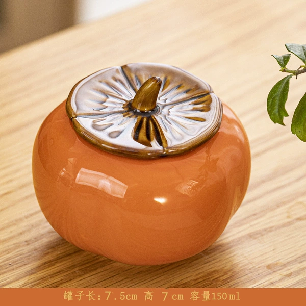 Flat-bottomed small persimmon-orange