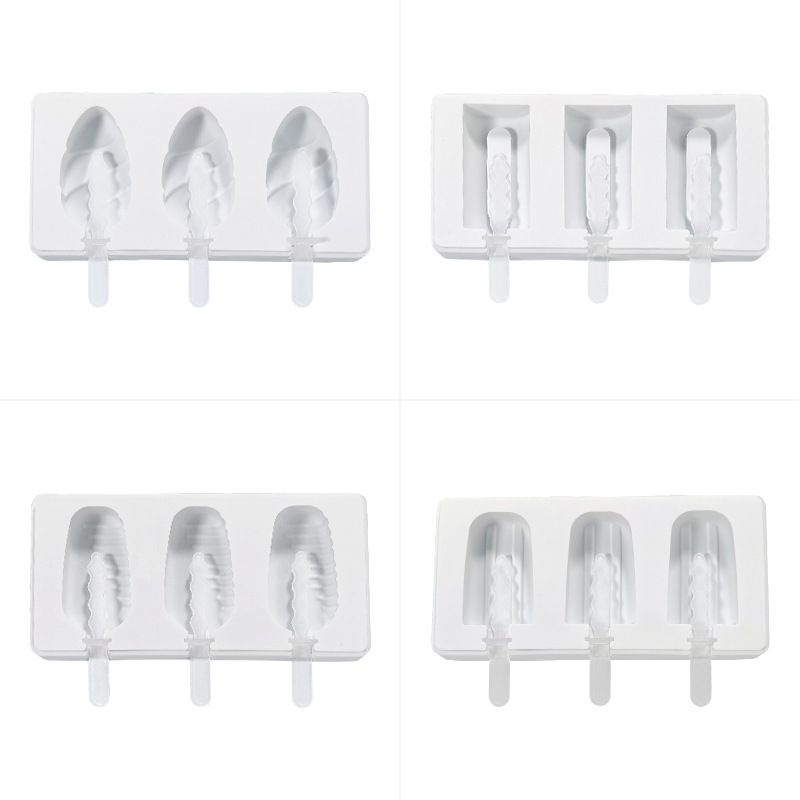 Sanxin nuevo helado molde de silicona con tapa palo 3-pieza ranura paleta molde DIY helado en stock Amazon