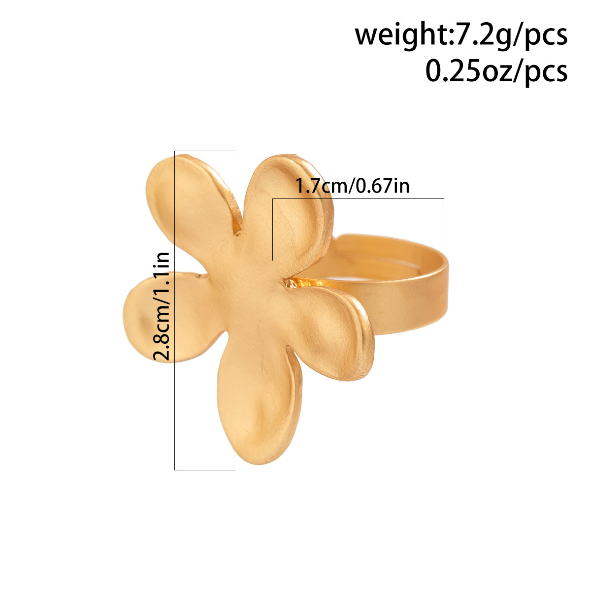 One Size Ring Size Elegant Geometric Flower Alloy Irregular Plating Women's Open Rings Rings