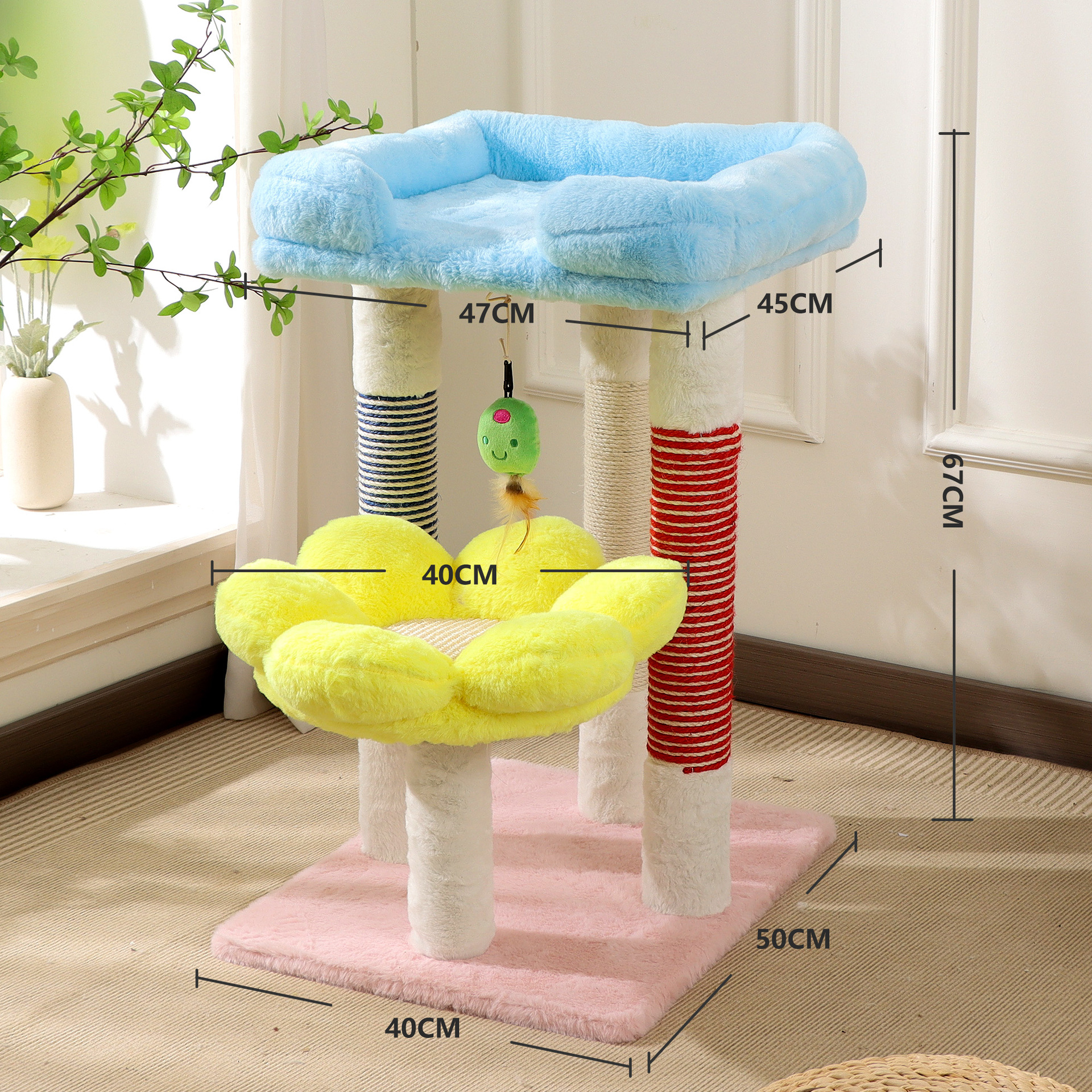 Árbol rascador para gatos grande y extragrande con sisal, multinivel, casa para gatos sencilla que no ocupa espacio, soporte para gatos, venta al por mayor transfronteriza. image 24