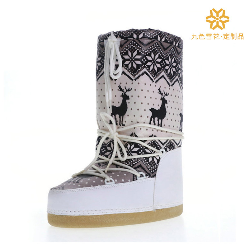 Botas de Nieve Altas Tipo Espacial para Mujer de Nylon Impermeables y Antideslizantes para Invierno image 2