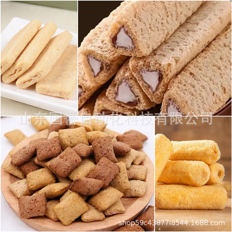 供应夹心米果设备 膨化食品米饼机械休闲零食夹心米果生产线