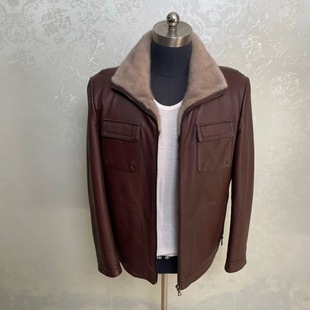 Winter New Style Goatskin Genuine Leather Coat Fur One-piece Leather Overcome Men's Mink Liner Coat