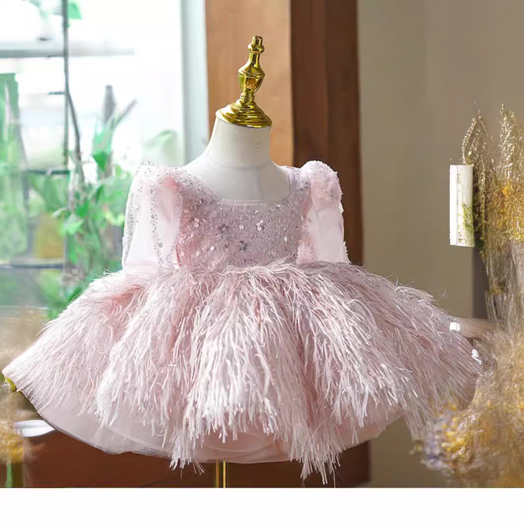 Piano tocando vestido de noche luz de la niña nicho de lujo de alta gama flor niña princesa vestido de los niños