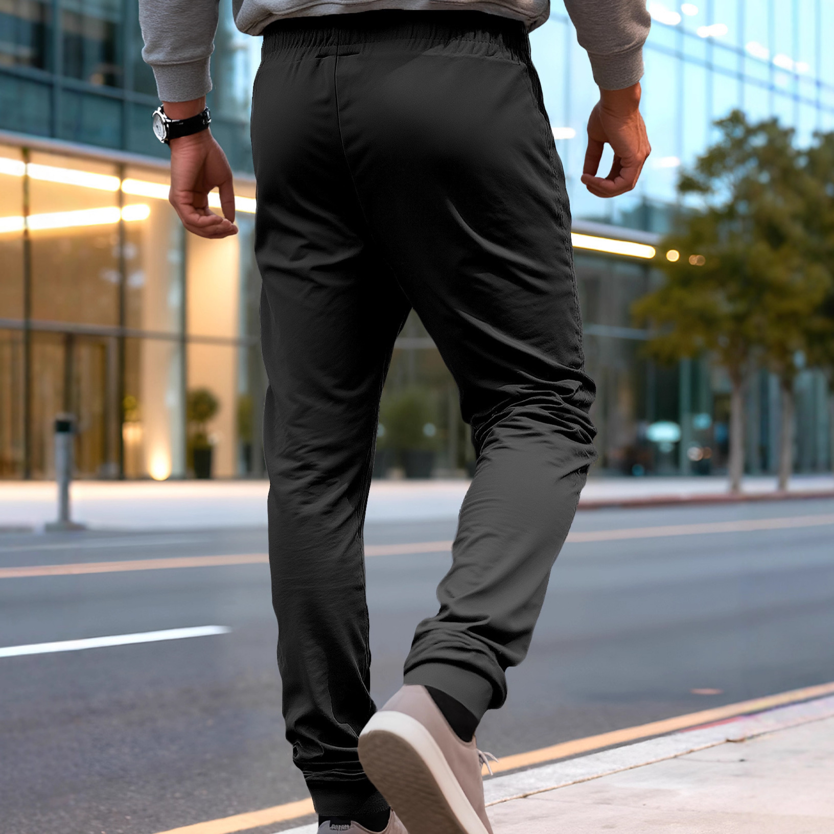 26 Cross-Border Herren-Jogginghose aus lässigem, sportlichem Material mit lockerer Passform, Kordelzug im Bund, schnelltrocknend_voghion.com