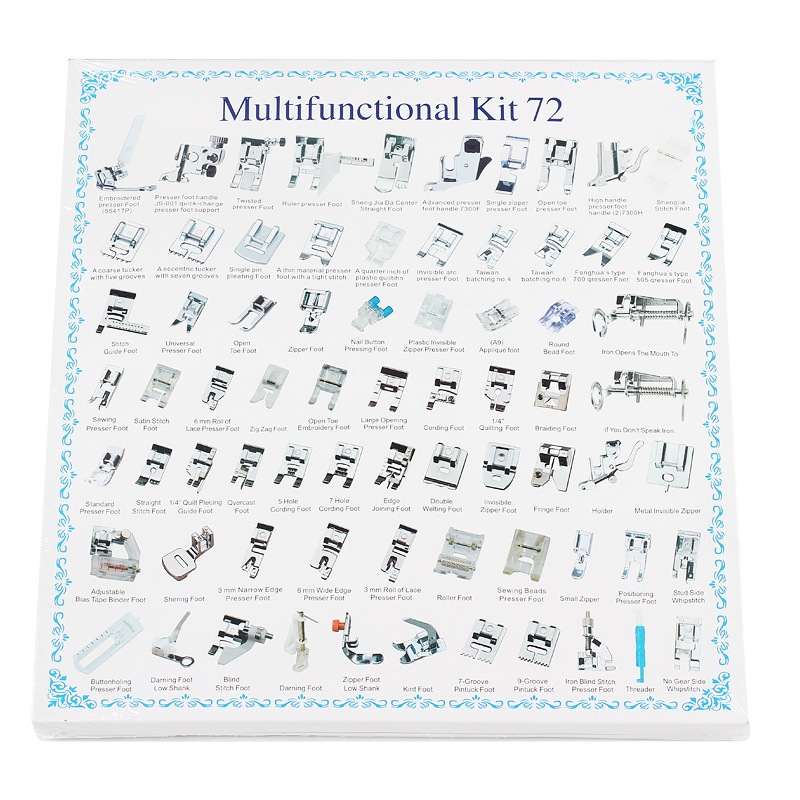Máquina DE COSER doméstica prensatelas multifuncional accesorios de costura 32 tipos 42 tipos 52 unidades 62 unidades prensatelas traje de costura