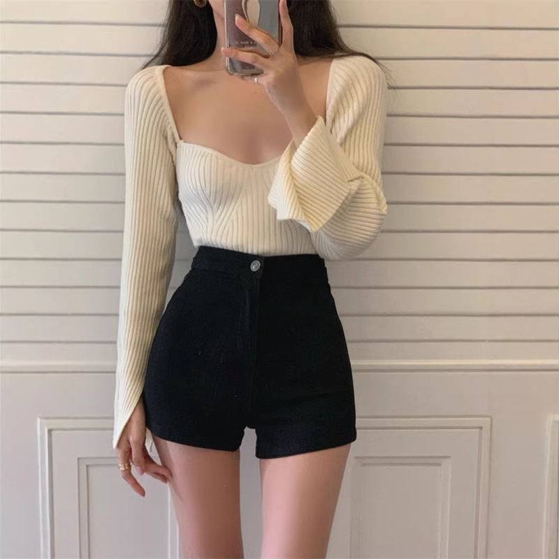 Black High-Waisted Hip-Hugging Shorts for Women, Summer 2026 New Style, Stretchy, Slim-Fit, Flattering, Three-Quarter Length Casual Dance Hot Pants