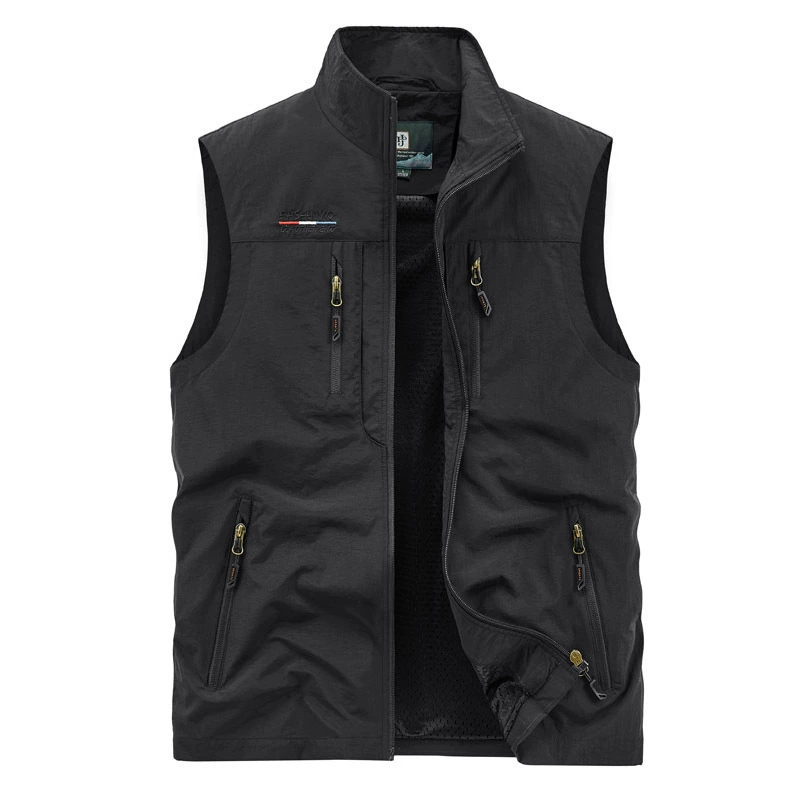 Жилет с несколькими карманами вышитый жилет групповая покупка инструментов для отдыха на открытом воздухе Жилет с несколькими карманами плюс размер 1806