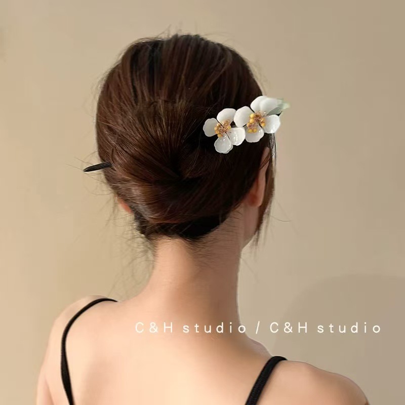 Magnolia pinzas de cabello para mujeres de alto nivel de movimiento de movimiento de estilo antiguo pinzas de cabello de estilo chino nuevo toque de cabello de estilo chino