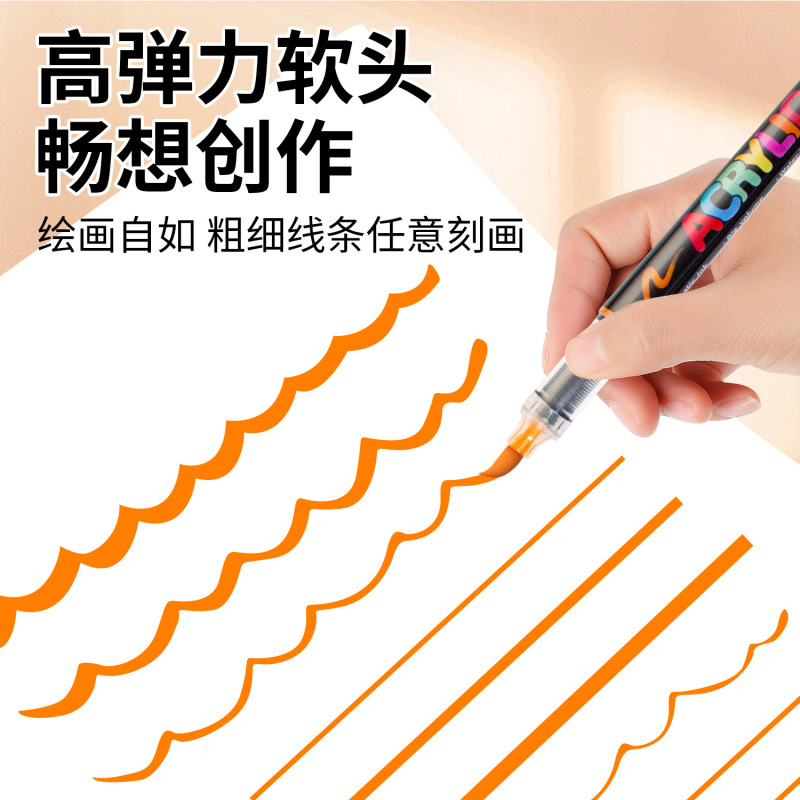 在庫あり 直液式ソフトヘッドマーカー アクリルペン 子供DIY落書き ボディペイント アートペイントペン|undefined