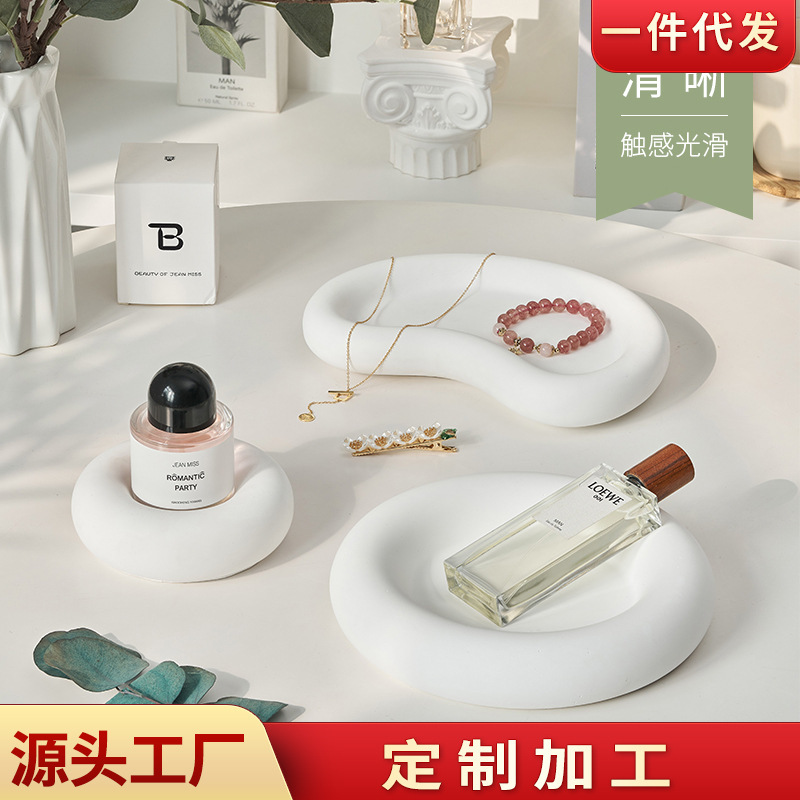 Plaster plate decoration storage tray ins style photo props jewelry cosmetics decoration photography decoration background