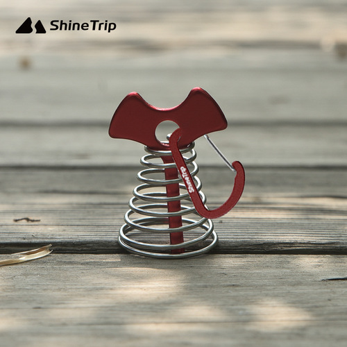 Shanqu Outdoor Aluminum Alloy Extended Spring Fishbone Ground Nails Tent Canopy Deck Gap Camping Fixed Wind Rope Nails