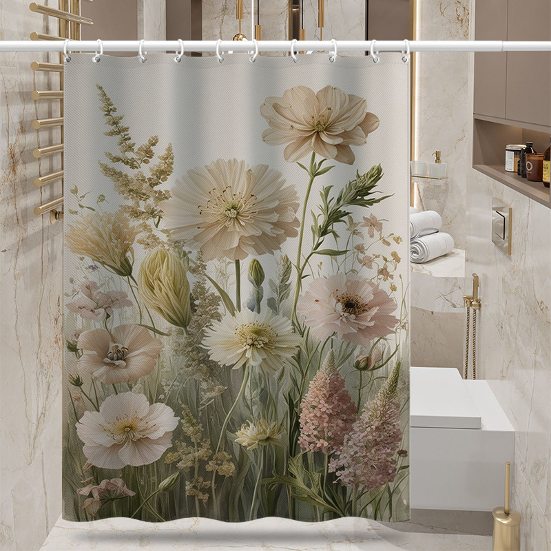 Washable Polyester Material Home Window Curtain Sun Protection Heat Insulation, With Hooks, Suitable For Room And Closet_voghion.com