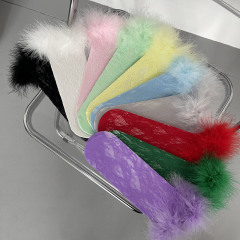 Xiaohongshu blogger's same style ins high street colorful feather lace pile socks millennium hottie y2k mid-calf socks for women