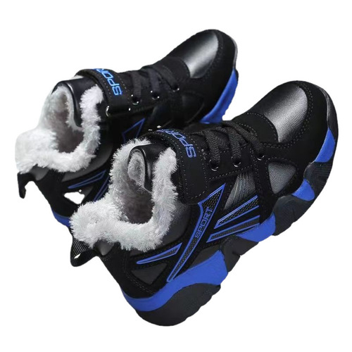 Kids' Shoes, Boys' Sneakers, Autumn/Winter Leather-Fabric Cotton Shoes, Boys' Shoes, Casual Shoes for Older Kids and Teenagers, Boys' Shoes