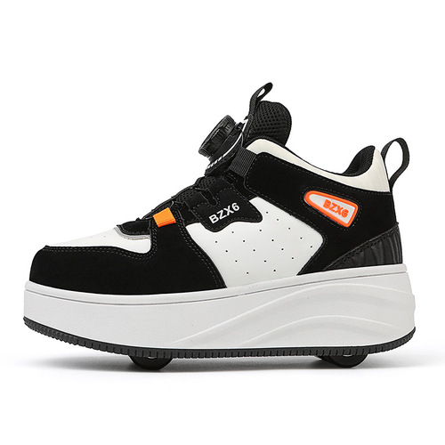 Four-Wheeled Children's Roller Shoes for Boys and Girls, Dual-Row Invisible Wheels, Wheeled Sneakers for Boys and Girls