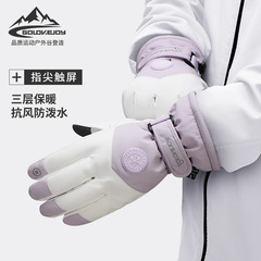 Ski gloves winter riding non-slip wear-resistant plus velvet warm touch screen gloves windproof and waterproof couple model SK15