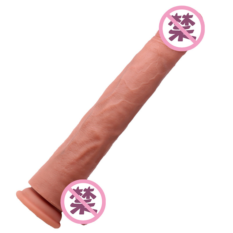 Extra Long Liquid Silicone Dildo 25cm, Dual-Color Finish, Clitoral Stimulation — detail image 10