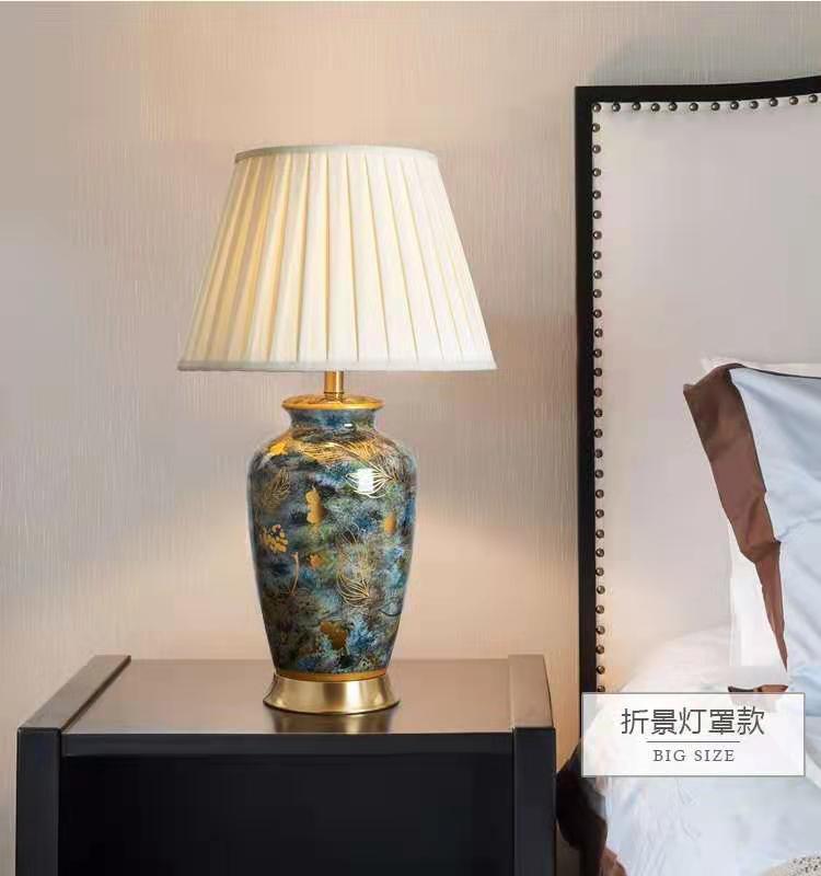 美式陶瓷台灯复古卧室书房床头样板房装饰台灯简约别墅创意台灯-阿里巴巴