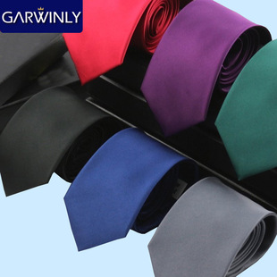 Spot solid color tie 8cm imitation silk plain business dress men's tie polyester silk manufacturers wholesale
