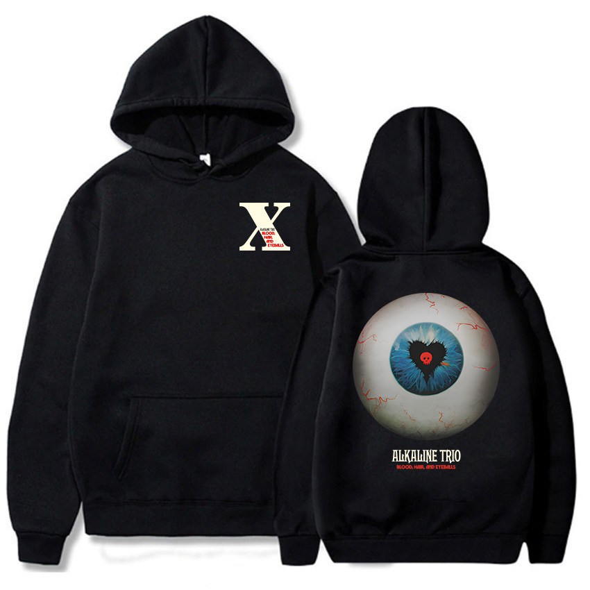 Band Alkaline Trio Print Hoodie Blood Hair Eyeballs Tour
