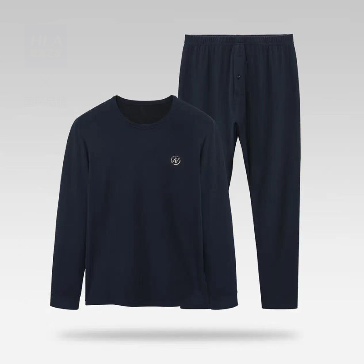 Men's Double-Sided Fleece Thermal Underwear Set for Autumn and Winter, Anti-Cold and Warm Brushed Thermal Tops and Bottoms