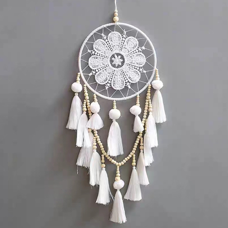 Beaded Indian dream catcher ins pendant woven handmade decoration wall hanging bedroom cross-border tassel indoor decoration