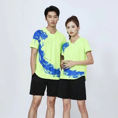 New Badminton and Table Tennis Suit for Men and Women, Children's Short-Sleeve and Short-Pants Competition and Training Suit, Breathable and Printed