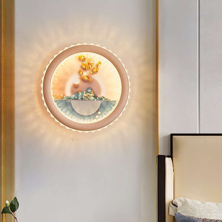 Luz lujosa lámpara de pared de dormitorio de cabecera de cama de alta gama lámpara de pared decoración mural china de fondo de la sala de estar lámpara de pared